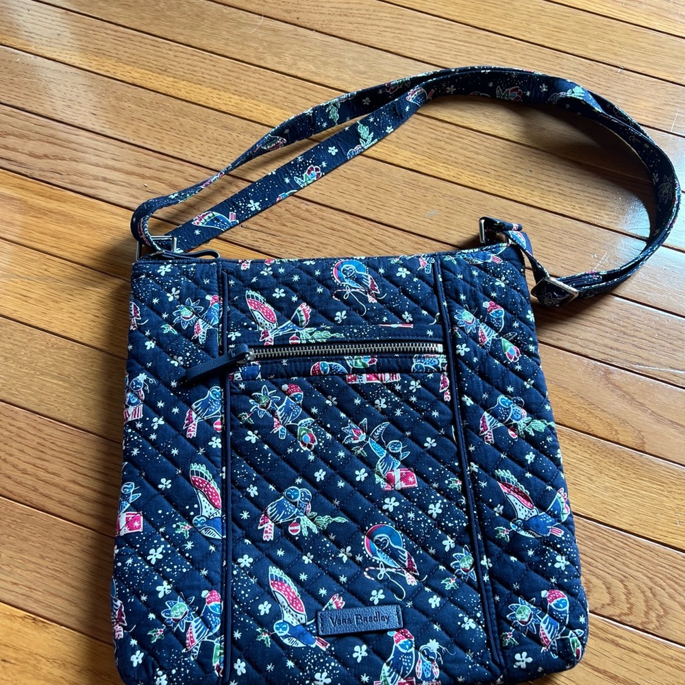 Vera Bradley Blue Crossbody Bag with Floral Design
